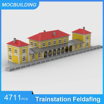 MOC Stavebné Bloky Feldafing Vlakovej Stanice Žltá Model DIY Zhromaždiť Tehly Architektúry Vzdelávacie Kreatívne Hračky, Darčekové 4711PCS