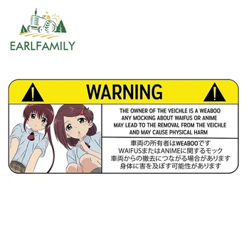 EARLFAMILY 13 cm x 5.4 cm, Auto Nálepky pre KissxSis Upozornenie Odtlačkový Anime Vinyl JDM Okno Samolepky na Stenu