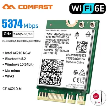 5374Mbps Intel AX210 Wifi 6E M. 2 NGFF Bezdrôtový Adaptador Bluetooth 5.2 AX210NGW Sieťová Karta 2.4/5G/6Ghz 802.11 AX WiFi Adaptér