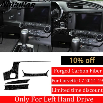 Kované z Uhlíkových Vlákien Interiér stredovej Konzoly Navigáciu GPS Frame Panel Kryt Výbava Samolepky Pre Chevrolet bol interiér C7 2014-2019