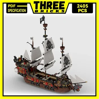 Moc Tehly Vojenské Lode Model Piráti Battleship Technológie Modulárny Bloky Darčeky, Vianočné Hračky DIY Sady Montáž