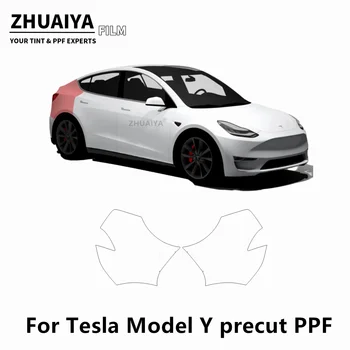 2020-2024 Pre Tesla Model Y Zadný Blatník PPF Farba ochranný Film 8mil karosérie film