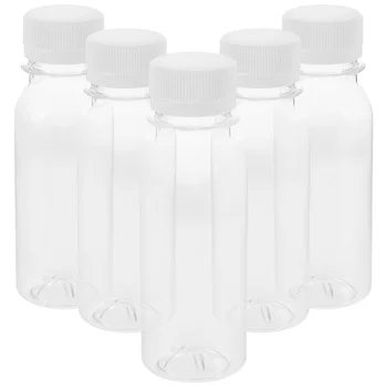 5 ks Jogurt Skladovanie Fliaš Prenosné Mlieko Fľaše s Vrchnákmi Viacúčelový Nápojových Fliaš