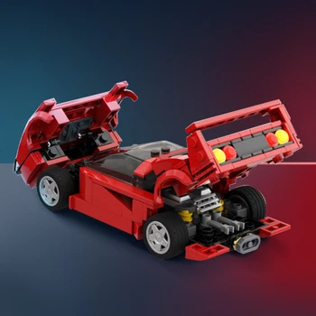 Moc Ferraried F40 Športové Auto Stavebné Bloky Vozidla Supercar DIY Tehly Dospelých, Deti Narodeniny Vzdelávacie Dar, Červený Model