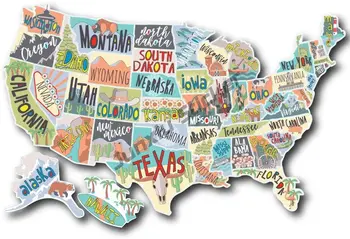 Spojené Štáty Cestovanie Nálepky Nastaviť a Mapa Štátnej Obtlačky Vinylové Nálepky na Ceste Ciest Dobrodružstvo RVs Obytných Karavanov Auto Nálepky