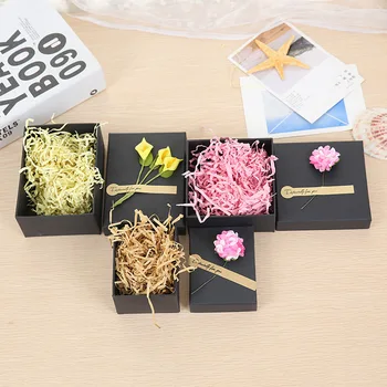 5 ks Darčekové Papierové kvety Box 3 Veľkosti Prospech Šperky Obaly Boxy Prívesok/ Náhrdelník/Náušnice Čierne Retro Dizajn Boxy