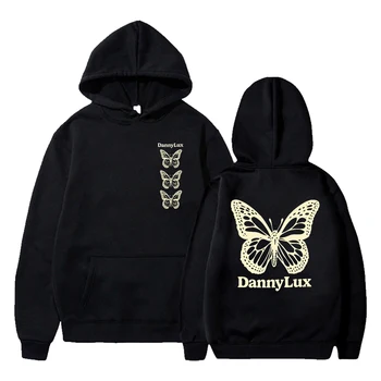 DannyLux Merch Motýľ S Kapucňou, Módne Dlhý Rukáv Streetwear Muži Ženy Mikina S Kapucňou 2023 Hip Hop Oblečenie
