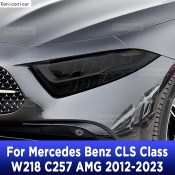 Auto Svetlometu Ochranný Film zadné svetlo Údené Čierna Nálepka Na Mercedes Benz CLS Triedy W218 C257 AMG 2012-2023 Príslušenstvo