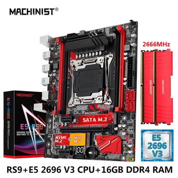 STROJNÍK RS9 X99 Doske Combo LGA 2011-3 Set Kit Xeon E5 2696 V3 CPU Procesor, 8GB*2 ks DDR4 2666MHz RAM Pamäť NVME M. 2