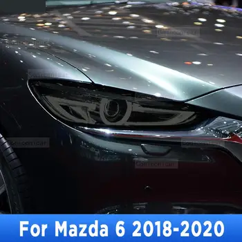 Auto Svetlometov na Ochranu Údené Čierny Odtieň Anti-Scratch Ochranný Film TPU Samolepky Pre Mazda 6 Atenza 2018-2020 Príslušenstvo