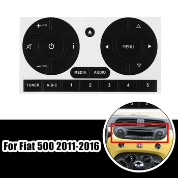 1x Matte Black Rádio Stereo Nosené Peeling Tlačidlo Súprava na Opravu odtlačkový aršík Nálepiek Pre Fiat 500 11-16 PVC Auto Príslušenstvo