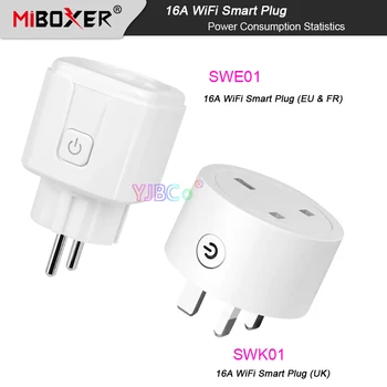 Miboxer 16A WiFi Smart Plug s Spotrebu Energie Štatistiky (UK)/EU&FR) Načasovanie Dieťa Zablokovanie Pamäťovej Tuya app Remote/ovládanie hlasom