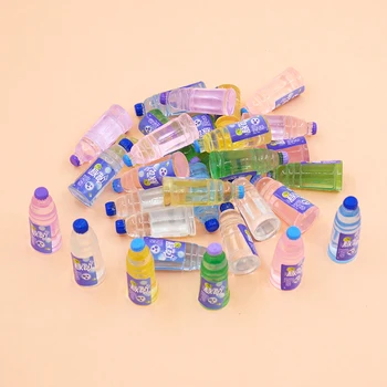10pcs/pack Roztomilý Simulácia Transparentné Nápojové Fľaše Živice Doll House Miniatúrne Deti Dar, Hračky, Domáce Dekorácie, Doplnky