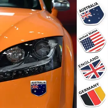 AQTQAQ Kovové Americké NÁM Vlajka Auto Nálepky s Logom Znak Auto Styling Nálepky Odznak R0M7