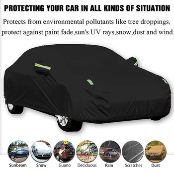 Univerzálny Exteriéru Automobilu Kryt Čierny Vodotesný, Prachotesný Tieni Hatchback Zahŕňa Odolné proti Poškriabaniu, UV-Ochranu Auto Príslušenstvo