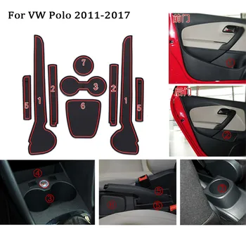 Pre 2018 2019 11-17 VW Polo 6R GLAXAY Volkswagen Polo MK5 MK6 Príslušenstvo 3D Gumových Proti Sklzu Mat Interiérové Dvere Pad/Pohár Mat