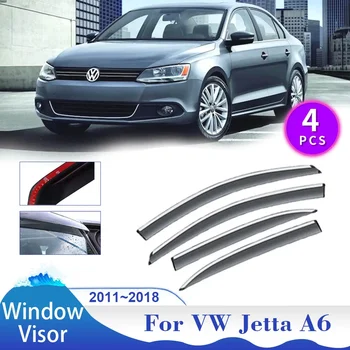 Pre Volkswagen VW Jetta A6 Vento GLI 2011~2018 Auto Windows Clonu Únik Dymu sa Vzťahuje Slnko, Dážď Stráže Deflektor Markízy Príslušenstvo